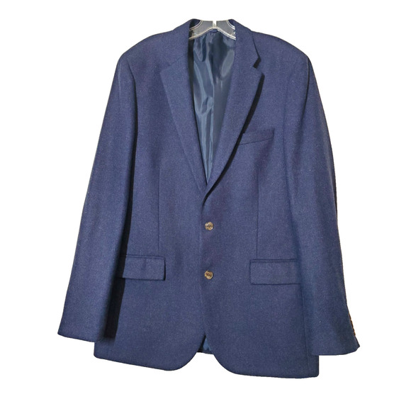 J Crew Mens 42L Blazer Thompson Sport Coat Navy Blue Wool Lined Classic - Picture 1 of 10